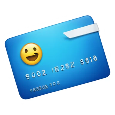 Blue payment card sticker
