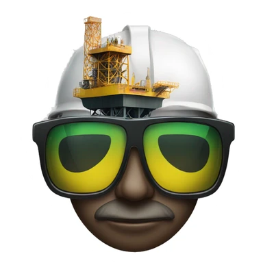 oil rig with hazardous waste and sunglasses sticker