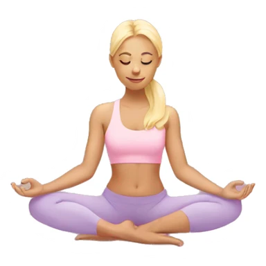 blonde girl doing yoga on a pastel pink yoga mat sticker
