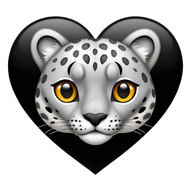 Realistic snow-Leopard-patterned heart sticker