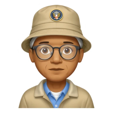 obama wearing glasses and bucket hat sticker