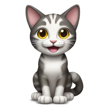 a cat that waves its hind leg to say ‘hello.’ sticker