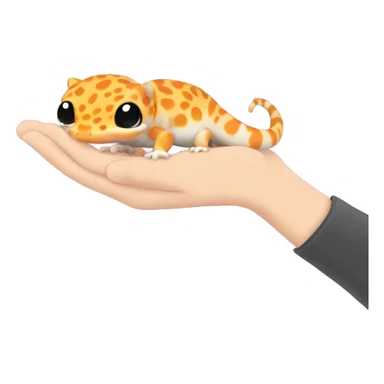 orange leopard gecko in hand sticker