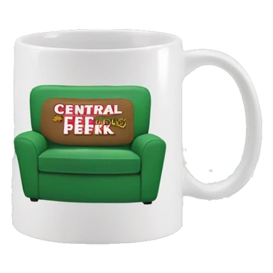Mug with ‘central perk’ writing sticker