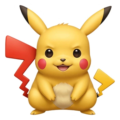 Pikachu with a happy face emoji sticker
