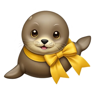 Seal with yellow bow sticker
