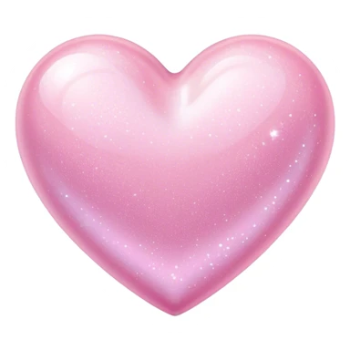 Glossy sparkly pastel pink heart sticker