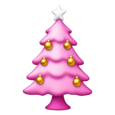 Pink Christmas tree with ornaments sticker
