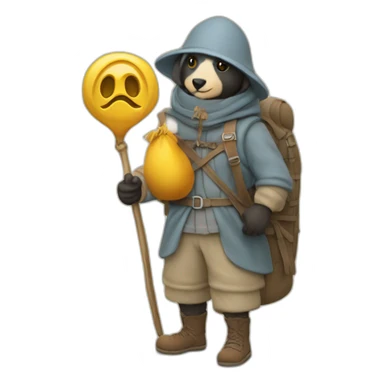 Peregrino con mochila camino de Santiago sticker