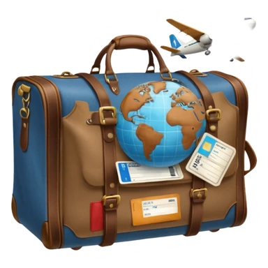 TRAVEL , travel bag , pass board, plane, glob sticker