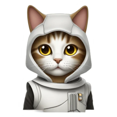 cat in a star wars costume sticker