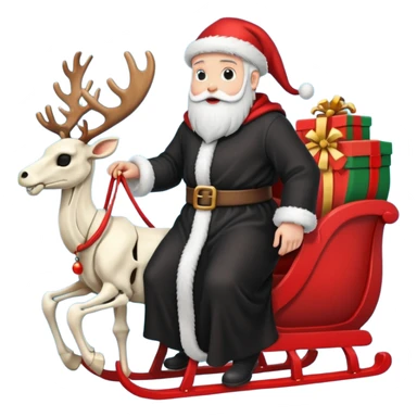 the Grim reaper dressed as Santa.... What gifts would be in his Sleigh.... What would his Sleigh likely look like.... Would the reindeer be skeletons, or ordinary reindeer sticker