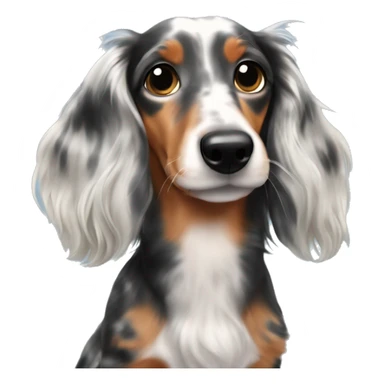 Tri Merle long haired Dachshund  sticker