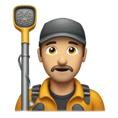 Man with metal detector sticker