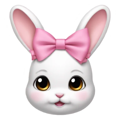 Baby bunny with coquette bow on ear, pink sticker