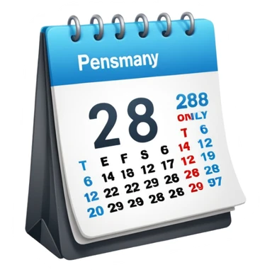 calendar in perspective, only the number 28, without the rest of the text sticker