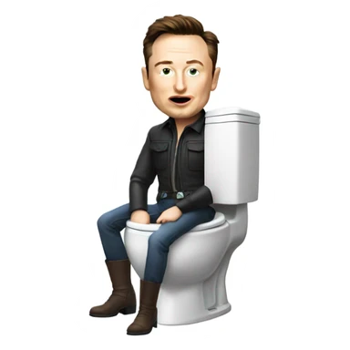 toilet with Elon musk while  in a boot sticker