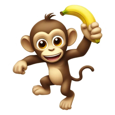 A silly monkey stealing sticker