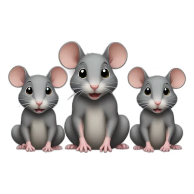 three rats and one male rat sticker