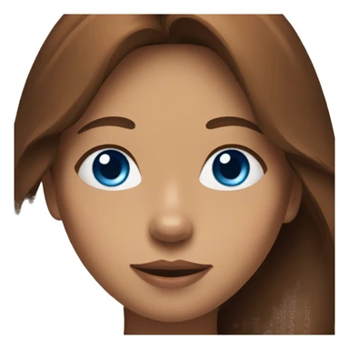 Long Brown hair woman and red husky with blue eyes sticker