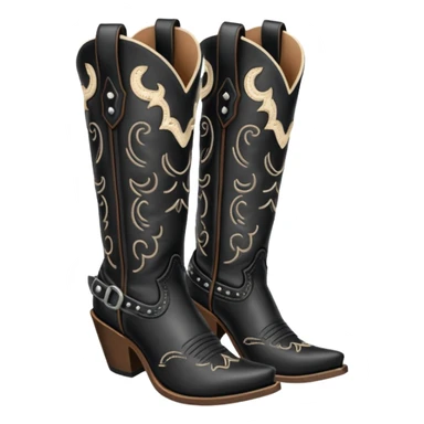 Black western cowgirl boots sticker
