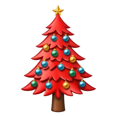 red christmas tree sticker
