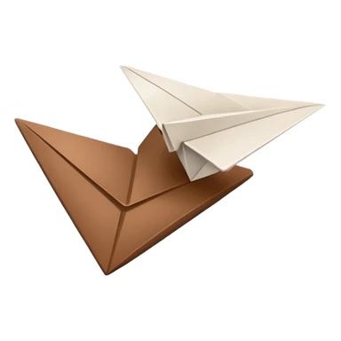 A brown heart and a white paper airplane flying nearby sticker