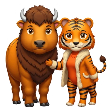 Bison in love with tigress sticker