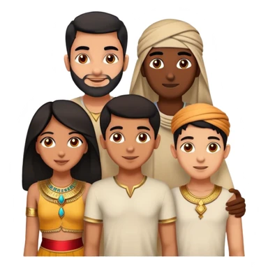 5 best friends, 1 Egyptian man, 1 indian girl 1 persian girl 1 moroccan boy 1 black boy sticker