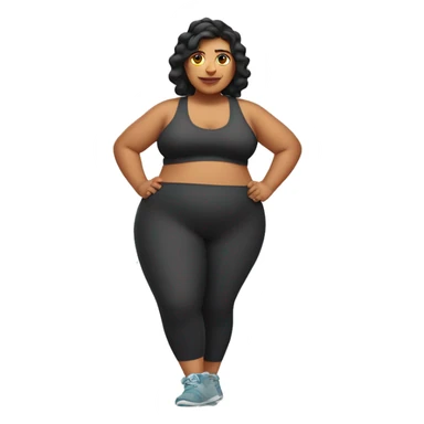 Fat latin woman in gym clothes sticker
