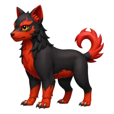 Elemental cool badass fierce realistic bulky evil Houndour-Litten-Sprigatito-hybrid-fusion-creature (full body) sticker