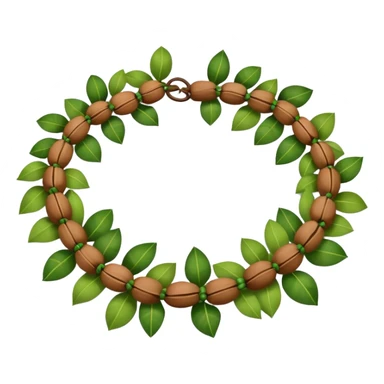Kukui nut and ti leaf lei sticker