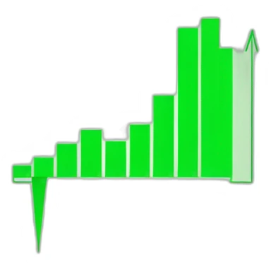 chart increasing with green line sticker
