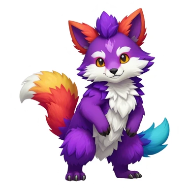 colorful anthro vernid fursona Fakemon sticker