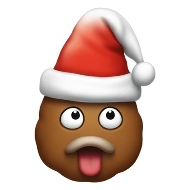 Poop wearing a Santa hat sticker