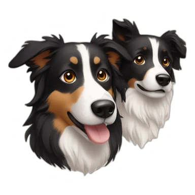 man and woman and Black colour hair Border collie with Brown eyes and a stout on the nose sticker
