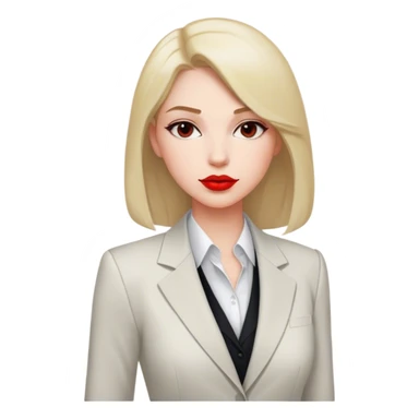 woman simple suit jacket shirt polish red sticker