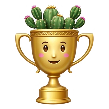gold cactus cup trophy sticker