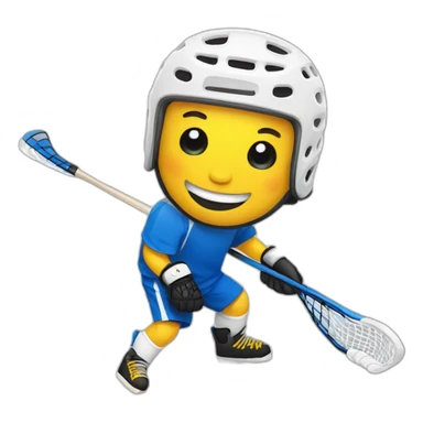 Floorball with a louthing smile sticker