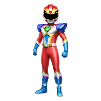 rainbow Power ranger full body sticker