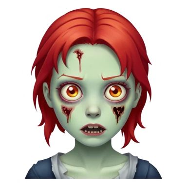 girl zombie with red hair sticker