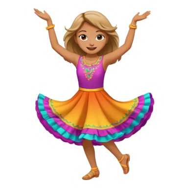Happy girl dancing full body sticker