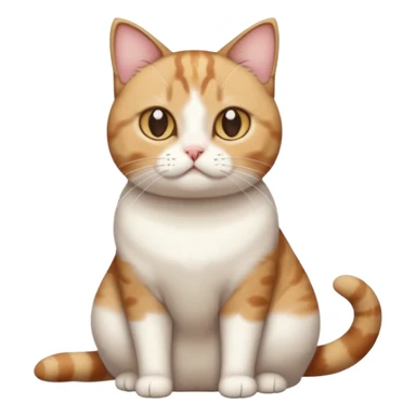 full body torbie and white cat with small head and short but chubby body sticker