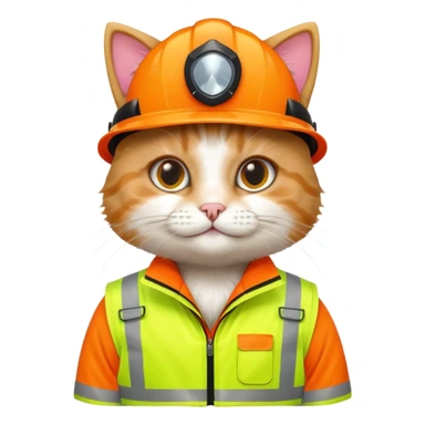 cat in hi-vis clothing sticker