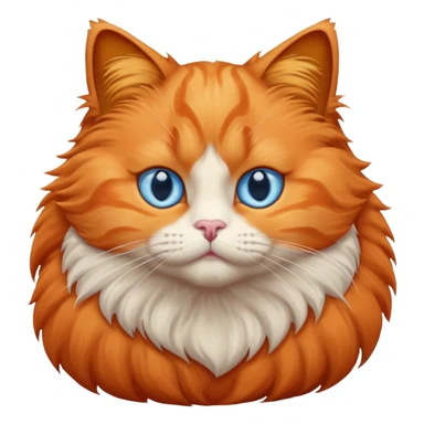 orange puffy cat with blue eyes sticker