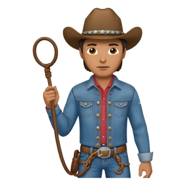 Cowboy riding a horse with whip sticker