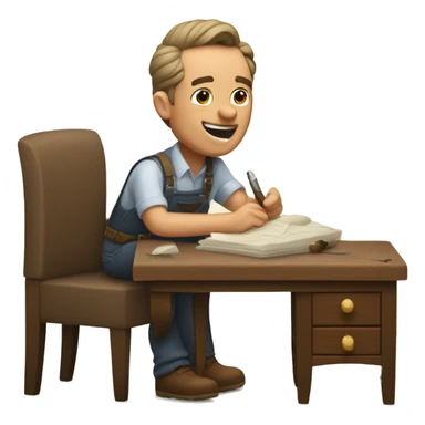 the furniture maker writes the word hurray sticker