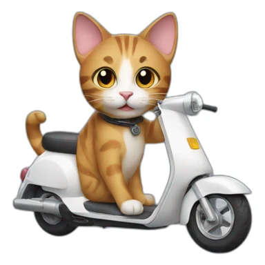 Cat on a scooter  sticker
