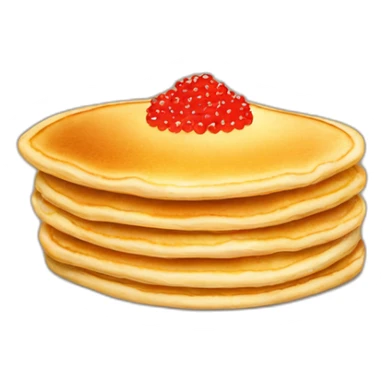 Pancake with red caviar sticker