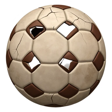 old brown really cracked soccer ball sticker